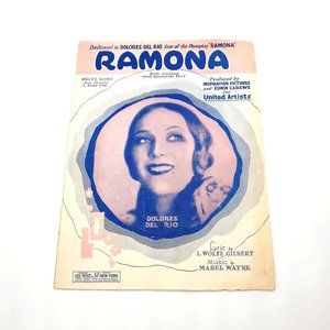 Vintage Sheet Music Ramona Waltz Song Italian Spanish Voice Piano Ukulele Dance